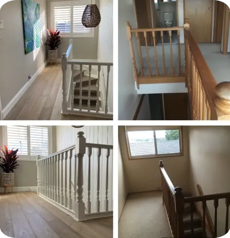 Baulkham Hills — original brown timber stairwell
